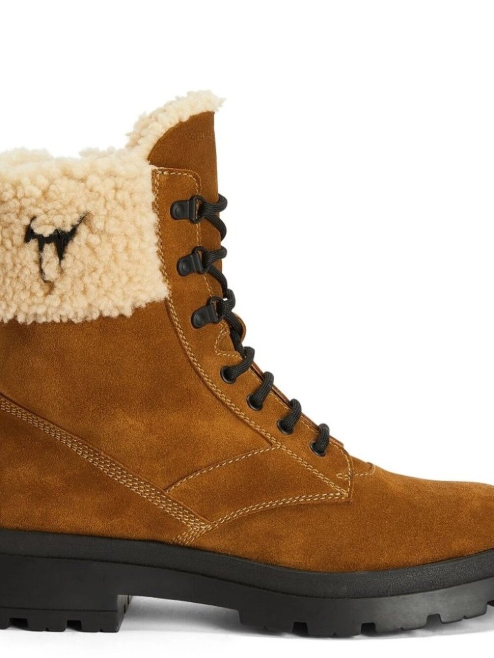 $1450 - New Authentic Giuseppe Zanotti Jaure Shearling Men's Lace-Up Boots- RARE